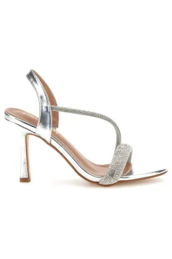 Sandali silver con strass tacco alto First Lady P704
