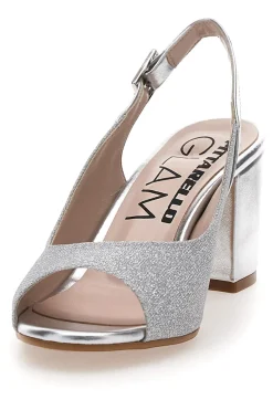 SandalI Slingback Argento con Punta Aperta PITTARELLO GLAM 5916