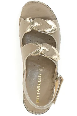 Sandali Taupe Sling-back Con Velcro Pittarello 42063