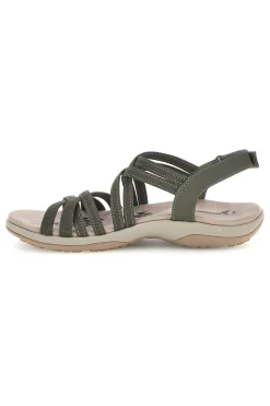 Sandali verde oliva con fasce elastiche regolabili Skechers REGGAE SLIM SUMMER GETAWAY