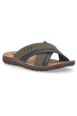 Sandali verdi con fasce incrociate e sottopiede comfort Inblu 03 VT