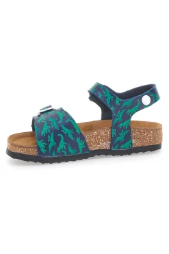 Sandali verdi con stampa jungle e doppia fibbia PITTARELLO BIO 257A066SR