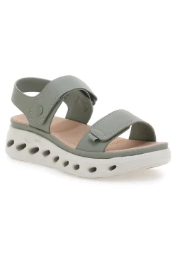 Sandali Verdi Con Strappo in Velcro e Suola Ammortizzata Plocadi G88382