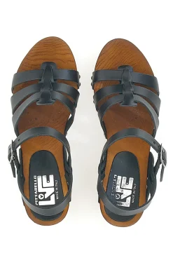 Sandali Zoccoli Neri Con Tacco 6 cm Pittarello Love 5759