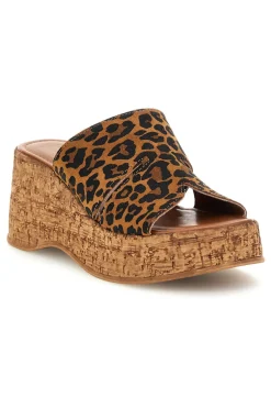 Sandalo animalier in pelle con zeppa Pittarello Must Have 11937