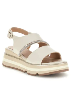 Sandalo beige con cinturino gioiello e chiusura con cinturino Mariella Burani 52193C1580
