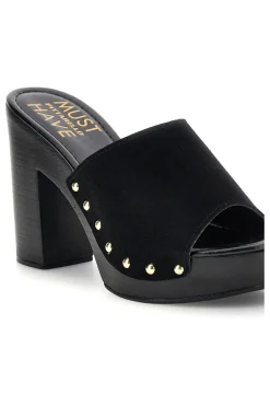Sandalo nero con tacco e borchie Pittarello Must Have 11233