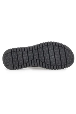Sandalo nero in pelle con elastici latelali Pittarello Active 2401