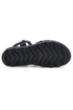 Sandalo nero in pelle con cinturino Pittarello Must Have 11936