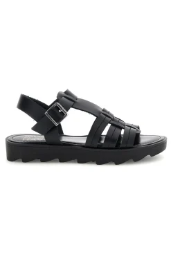 Sandalo nero in pelle con cinturino Pittarello Must Have 11936