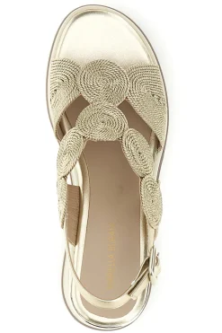 Sandalo oro con zeppa e forme geometriche Mariella Burani 52190C1578
