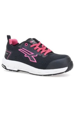 Scarpe antinfortunistiche nero e rosa U power Maya ESD S1PS HI HRO FO SR