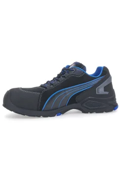 Scarpe antinfortunistiche nere e blu S3L Puma Rio Low Safety