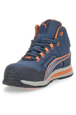 Scarpe antinfortunistiche blu e arancioni S3 Puma Safety Crosstwist Mid