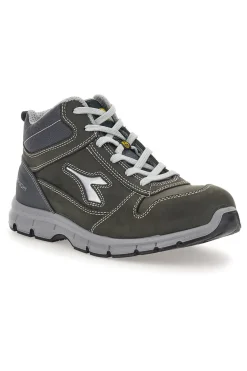 Scarpe antinfortunistiche grigie in pelle Diadora Run Mid S3S FO SR ESD