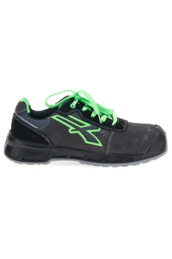 Scarpe antinfortunistiche da uomo nere verdi basse in pelle U. Power Taylor S S1PS FO SR ESD