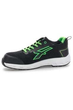 Scarpe antinfortunistiche da uomo nere verdi basse U. Power Aton S1PS HI HRO FO SR ESD