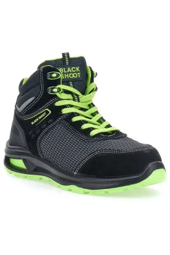 Scarpe antinfortunistiche nere e verdi S1PL Black shoot PK23037