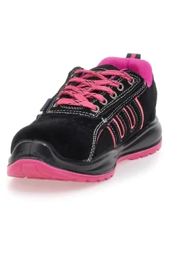 Scarpe antinfortunistiche basse nere dettagli rosa S1P Blue energy BS80 S1P