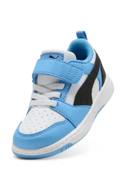 Scarpe azzurro bianco con chiusura a strappo Puma Rebound V6 Lo AC+ Inf