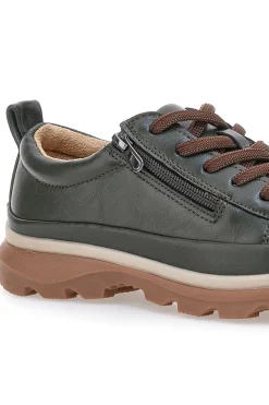 Scarpe basse verde scuro con zip laterale e suola carrarmato Altemberg 9