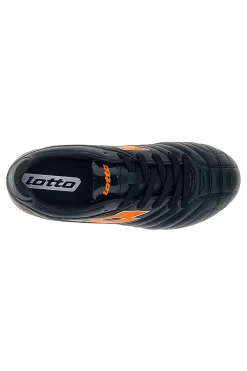 Scarpe calcio nere con tacchetti arancioni Lotto STADIO 705 FG JR