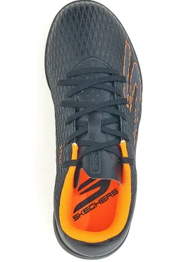 Scarpe calcio nero arancio con suola turf Skechers Jr Youth TF