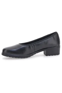 Scarpe comode nere in pelle con tacco basso e memory foam Pittarello 11574