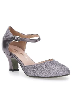 Scarpe da Ballo Grigio Scuro Con Tacco e Glitter The First Dance 4552