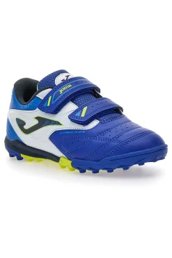 Scarpe da calcetto blu con doppio strappo Joma Cancha JR 2504