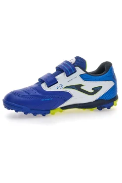 Scarpe da calcetto blu con doppio strappo Joma Cancha JR 2504