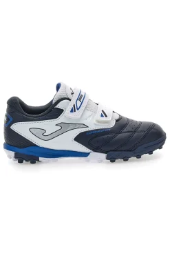 Scarpe da calcetto blu e bianche con doppio strappo Joma Cancha JR 2503