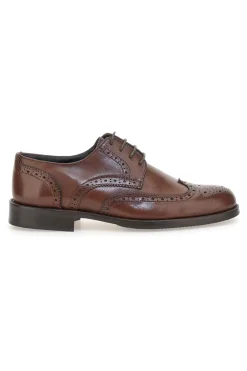 Scarpe eleganti marroni in pelle con forature decorative Pittarello 7710