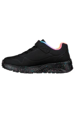 Scarpe nere con dettagli arcobaleno e suola multicolor Skechers Uno Lite Rainbow Specks