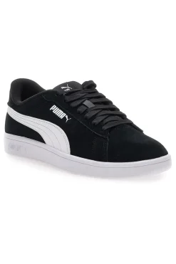 Scarpe nere in pelle con logo laterale Puma Smash 3