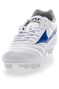 Scarpe per Calcio in Terreni Erbosi Bianche e Blu MIZUNO MORELIA II CLUB