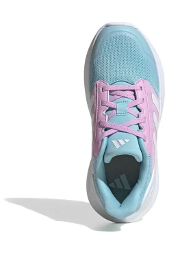 Scarpe running celesti con dettagli lilla in mesh traspirante Adidas Tensaur Run 3.0 J