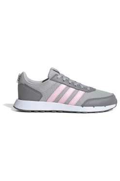 Scarpe running grigie in mesh con strisce rosa Adidas Run 50s