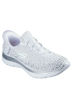 Scarpe slip ins bianco con strass in mesh Skechers Summits brilliant shine