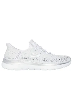 Scarpe slip ins bianco con strass in mesh Skechers Summits brilliant shine