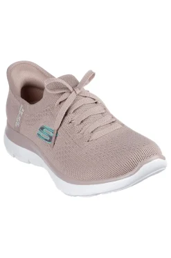 Scarpe slip ins taupe in knit Skechers Summits new daily