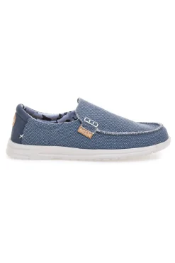 Scarpe slip on blu in tessuto Route 66 RO41817