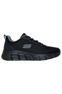 Scarpe sportive nere traspiranti con suola flessibile Skechers Bobs B Flex Icy Edge