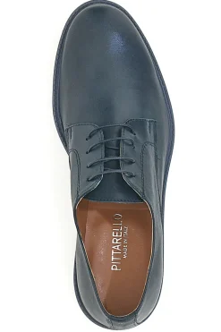 Scarpe Stringate Blu In Vera Pelle Con Lavorazione Artigianale Pittarello 600