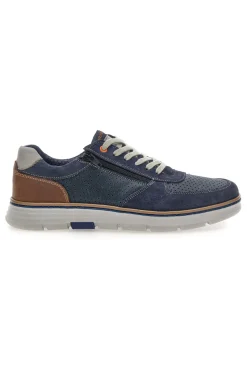 Scarpe stringate blu traforate con zip laterale Pittarello Eco 26111008