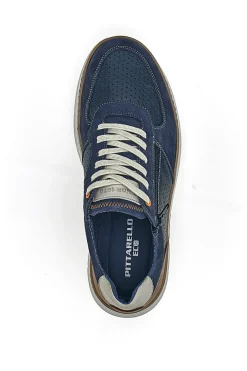 Scarpe stringate blu traforate con zip laterale Pittarello Eco 26111008