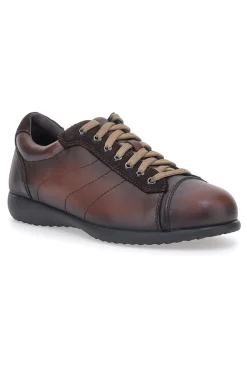 Scarpe Stringate Marroni in Vera Pelle con Inserti in Pelle Scamosciata PITTARELLO TIERRA 22095681