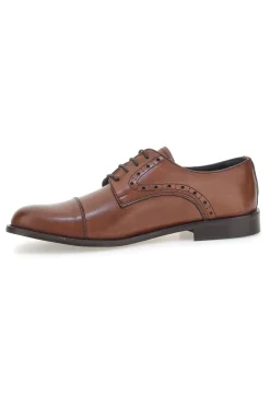 Scarpe Stringate Marroni In Vera Pelle Made In Italy Pittarello 7715