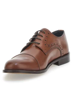 Scarpe Stringate Marroni In Vera Pelle Made In Italy Pittarello 7715