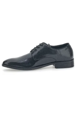 Scarpe Stringate Nere Con Trama Effetto Lucido Johes Land 178284